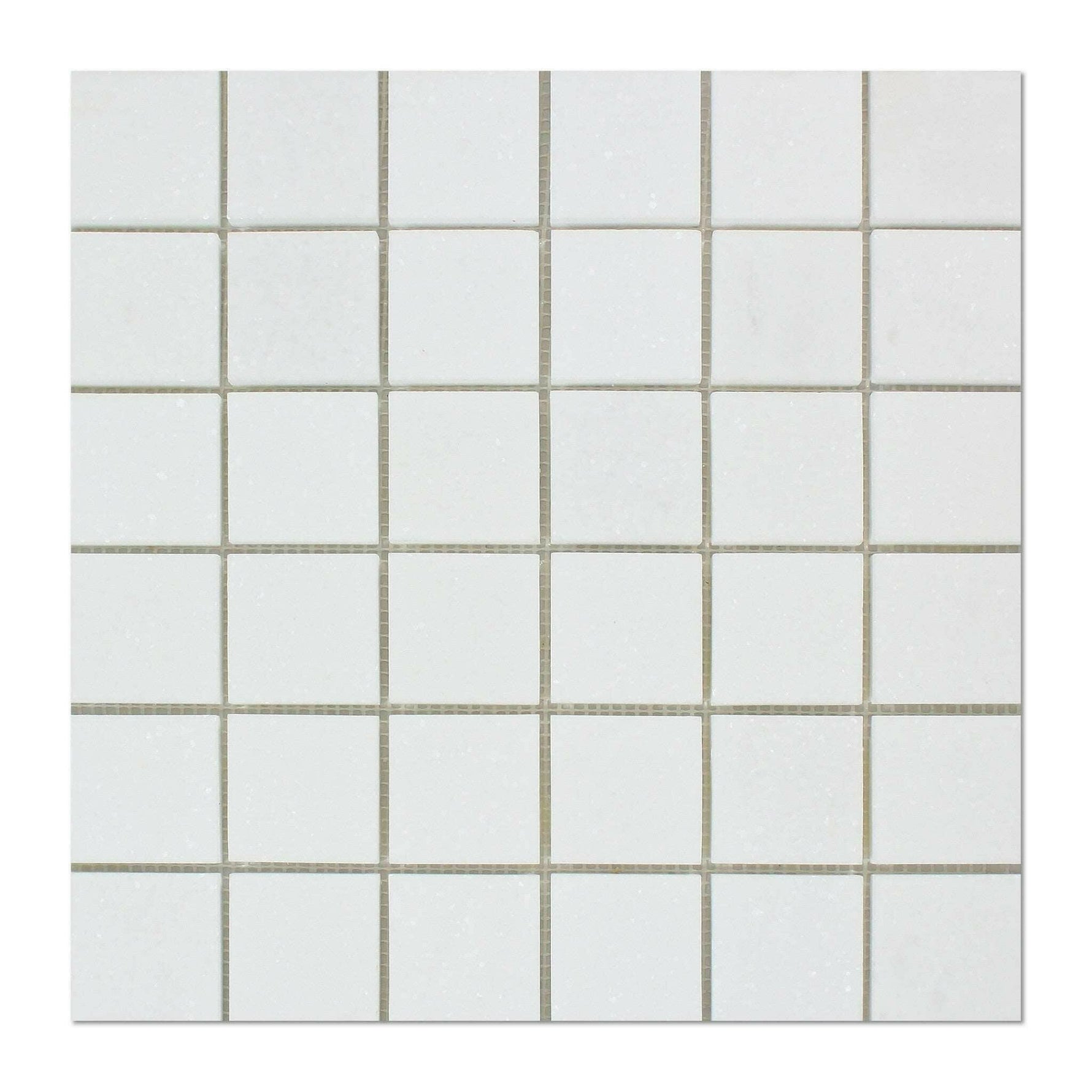 2 X 2 Thassos White Marble Honed Mosaic Tile-Marble Mosaic-American Tile Depot