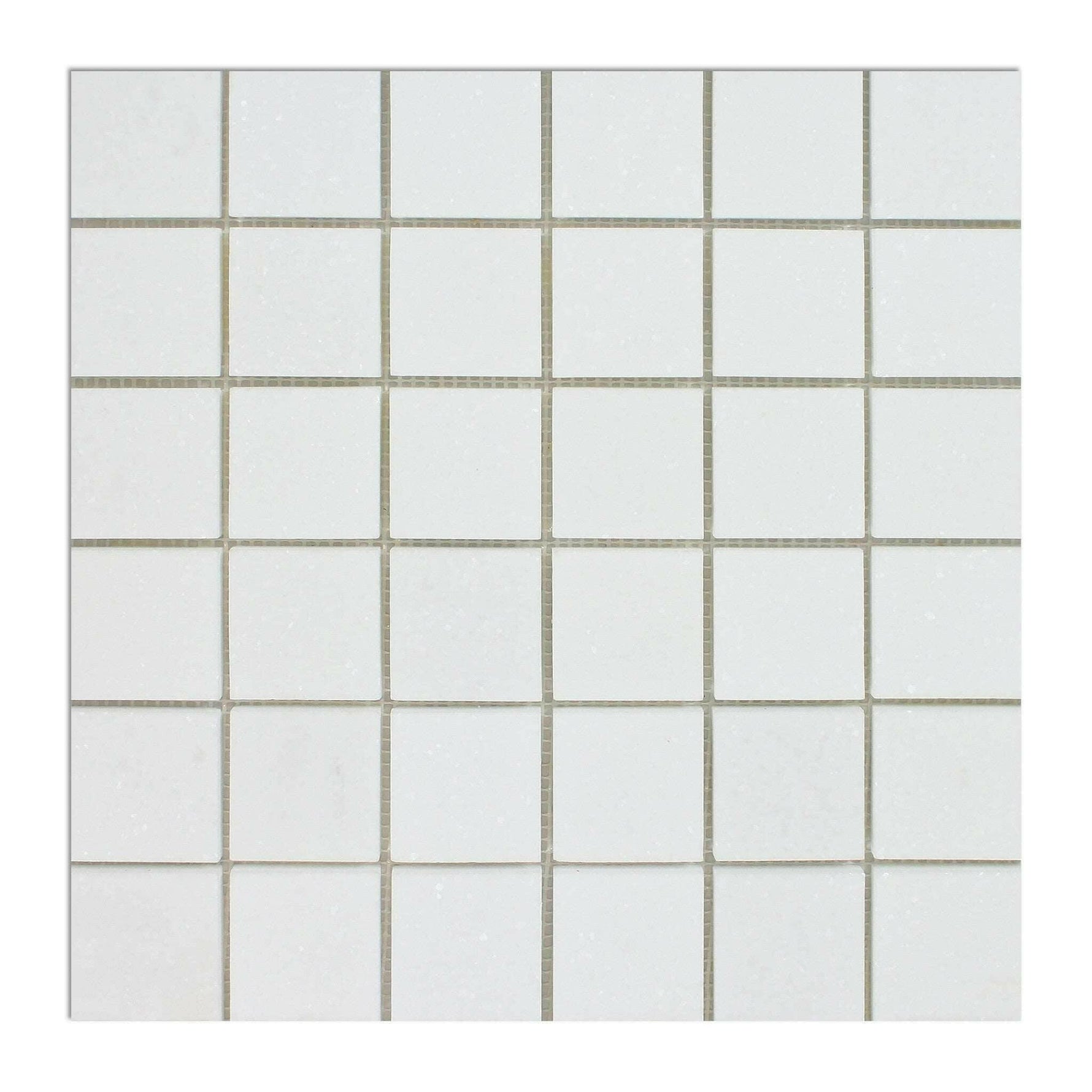 2 X 2 Thassos White Marble Polished Mosaic Tile-Marble Mosaic-American Tile Depot