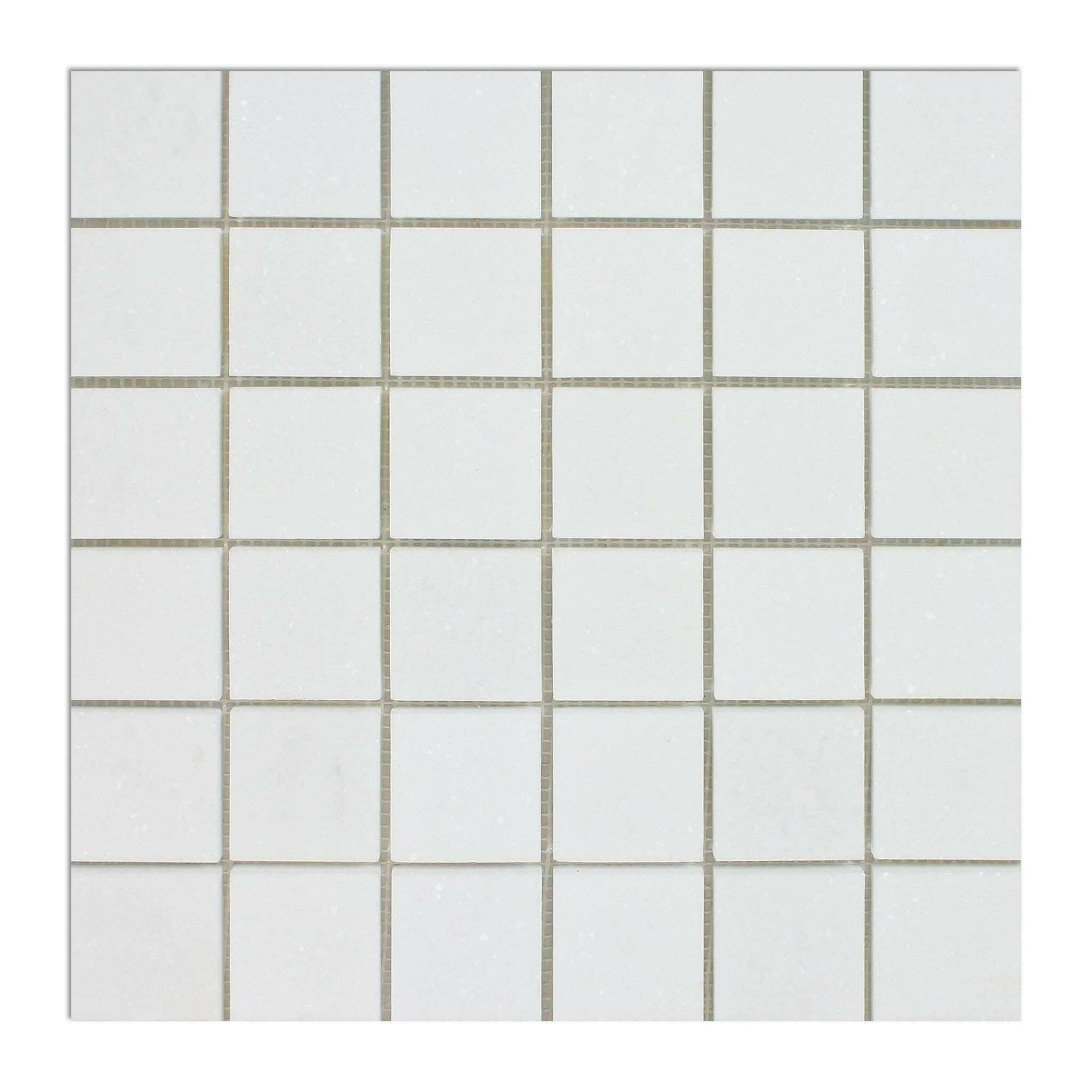 2 X 2 Thassos White Marble Polished Mosaic Tile-Marble Mosaic-American Tile Depot