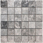 2 X 2 Tundra Gray (Atlantic Gray) Marble Polished Mosaic Tile-Marble Mosaic-American Tile Depot