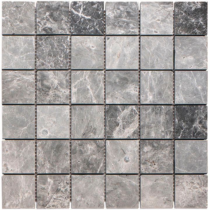 2 X 2 Tundra Gray (Atlantic Gray) Marble Polished Mosaic Tile-Marble Mosaic-American Tile Depot