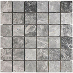 2 X 2 Tundra Gray (Atlantic Gray) Marble Polished Mosaic Tile-Marble Mosaic-American Tile Depot