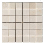 2 X 2 White Pearl / Botticino Marble Polished Mosaic Tile-Marble Mosaic-American Tile Depot