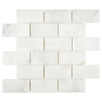 2 X 4 Afyon White Marble Polished Brick Mosaic Tile-Marble Mosaic-American Tile Depot