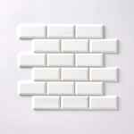 2 X 4 Bianco Dolomite Honed & Beveled Brick Marble Mosaic Tile-Marble Mosaic-American Tile Depot