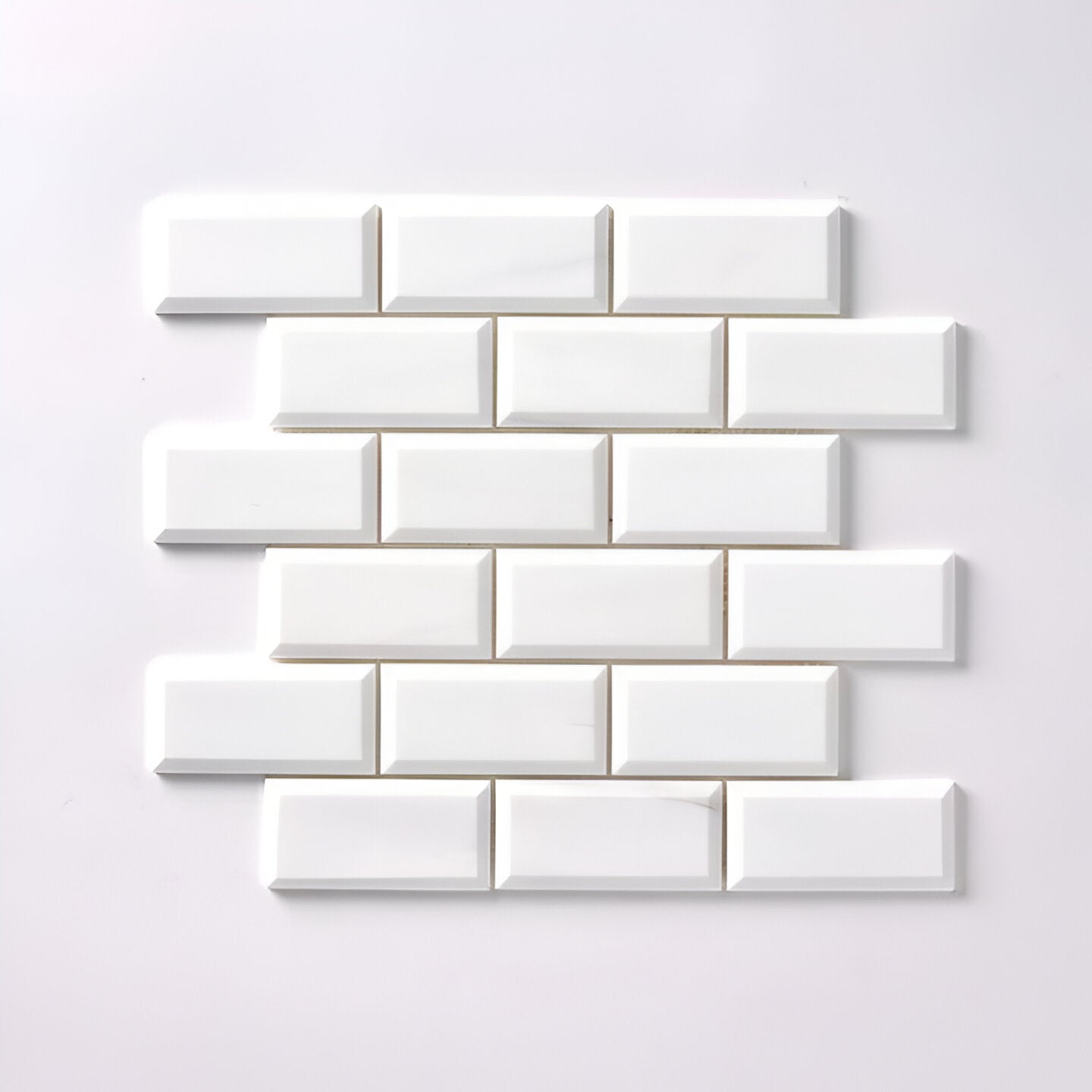 2 X 4 Bianco Dolomite Honed & Beveled Brick Marble Mosaic Tile-Marble Mosaic-American Tile Depot