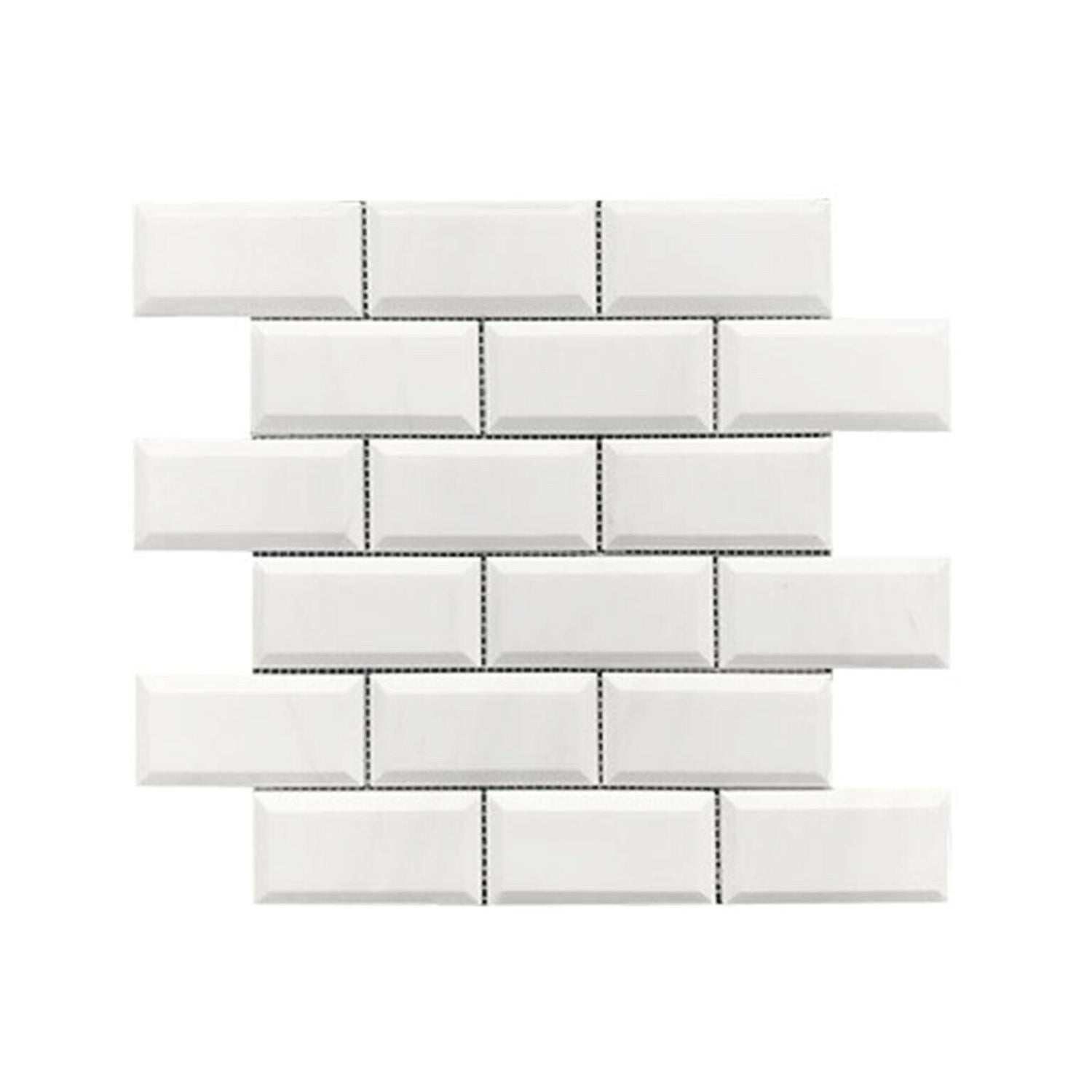 2 X 4 Bianco Dolomite Honed & Beveled Brick Marble Mosaic Tile-Marble Mosaic-American Tile Depot