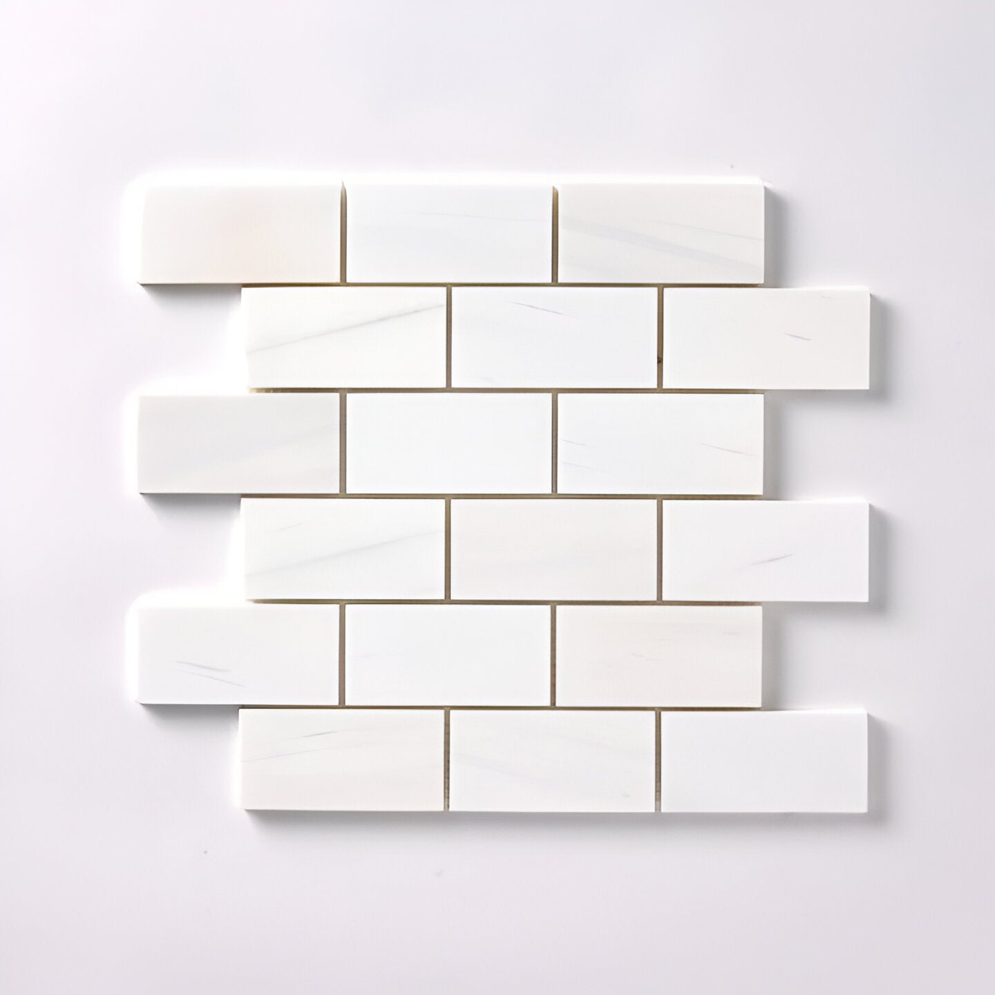 2 X 4 Bianco Dolomite Honed Brick Marble Mosaic Tile-Marble Mosaic-American Tile Depot