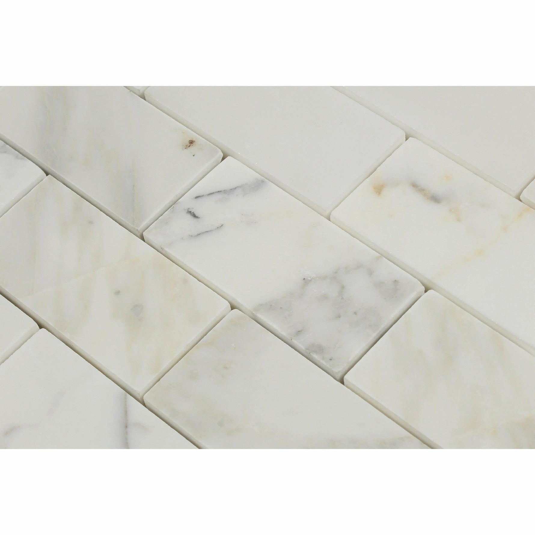 2 X 4 Calacatta Gold Marble Polished Brick Mosaic Tile-Marble Mosaic-American Tile Depot