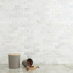 2 X 4 Calacatta Oliva Marble Honed & Beveled Brick Mosaic Tile-Marble Mosaic-American Tile Depot