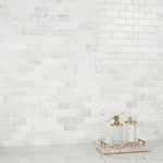 2 X 4 Calacatta Oliva Marble Polished & Beveled Brick Mosaic Tile-Marble Mosaic-American Tile Depot