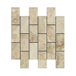 2 X 4 Cappuccino Marble Polished & Beveled Brick Mosaic Tile-Marble Mosaic-American Tile Depot