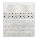 2 X 4 Carrara White Marble Honed & Beveled Brick Mosaic Tile-Marble Mosaic-American Tile Depot