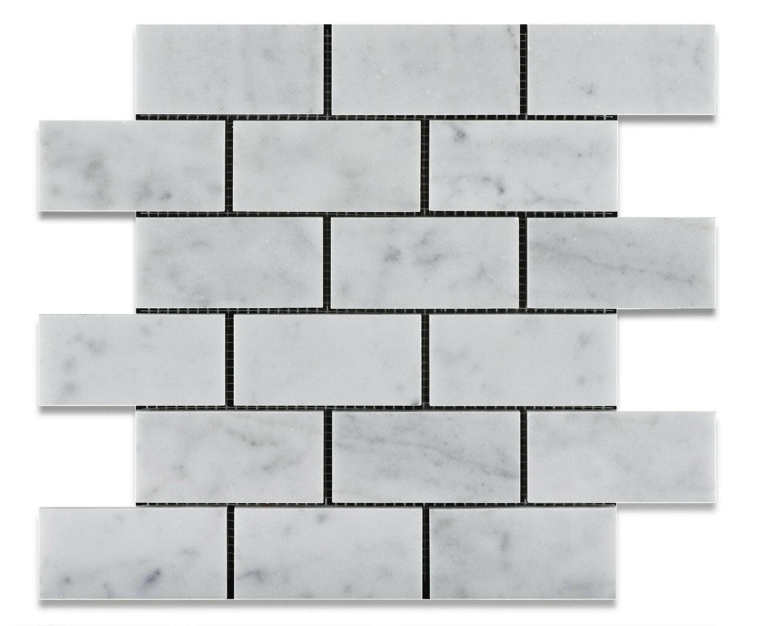 2 X 4 Carrara White Marble Honed Brick Mosaic Tile-Marble Mosaic-American Tile Depot