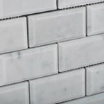 2 X 4 Carrara White Marble Polished & Beveled Brick Mosaic Tile-Marble Mosaic-American Tile Depot