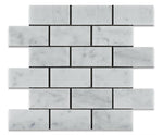 2 X 4 Carrara White Marble Polished Brick Mosaic Tile-Marble Mosaic-American Tile Depot