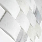 2 X 4 Carrara White Marble Round-Faced (CNC-Arched / Wavy) Honed Brick Mosaic Tile-Marble Mosaic-American Tile Depot