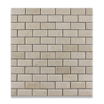 2 X 4 Crema Marfil Marble Honed & Beveled Brick Mosaic Tile-Marble Mosaic-American Tile Depot