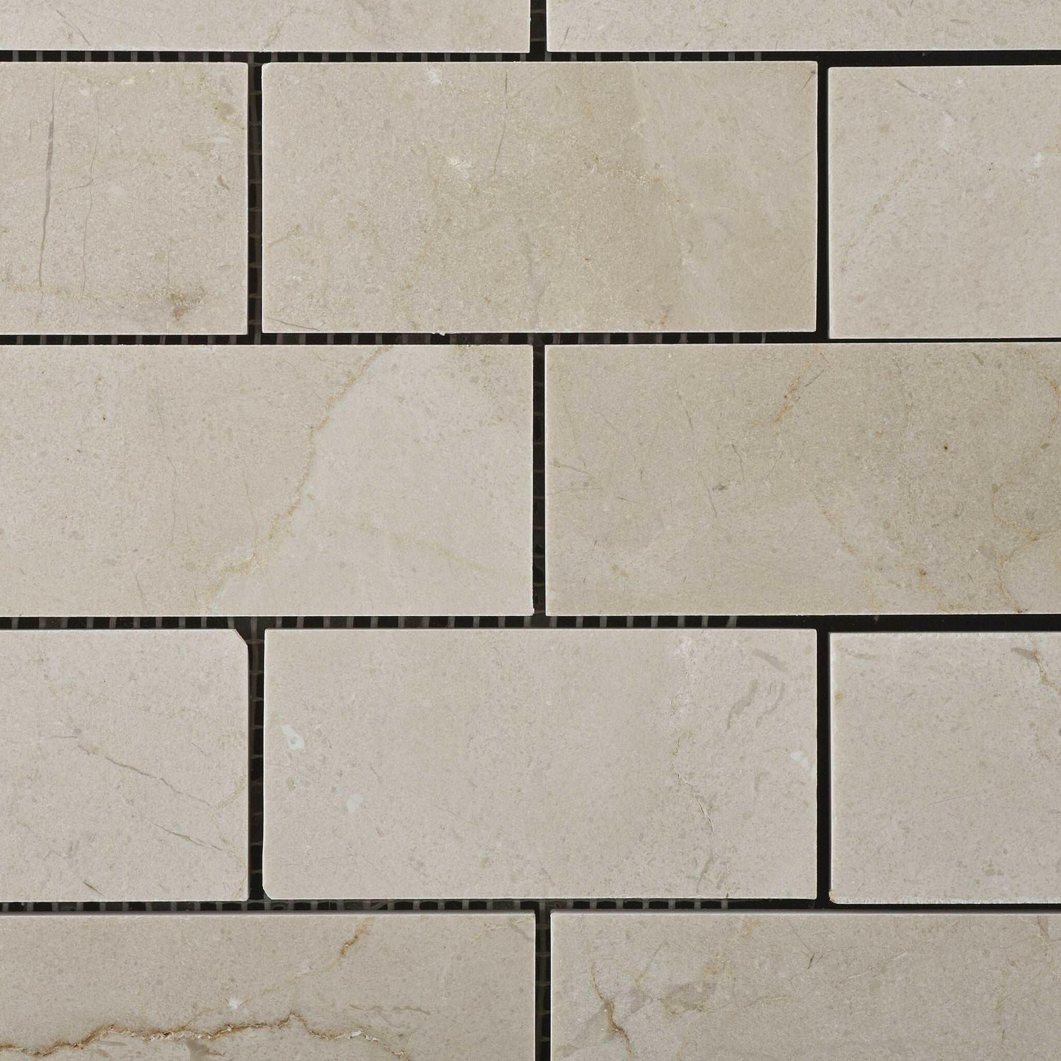 2 X 4 Crema Marfil Marble Honed Brick Mosaic Tile-Marble Mosaic-American Tile Depot