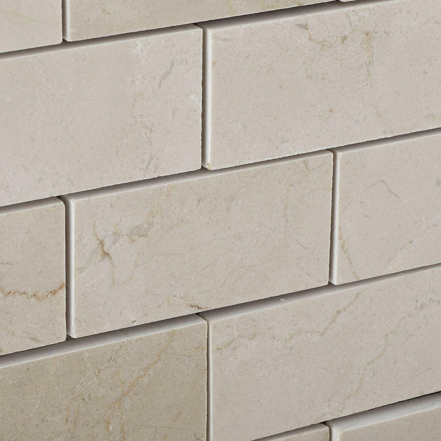 2 X 4 Crema Marfil Marble Honed Brick Mosaic Tile-Marble Mosaic-American Tile Depot