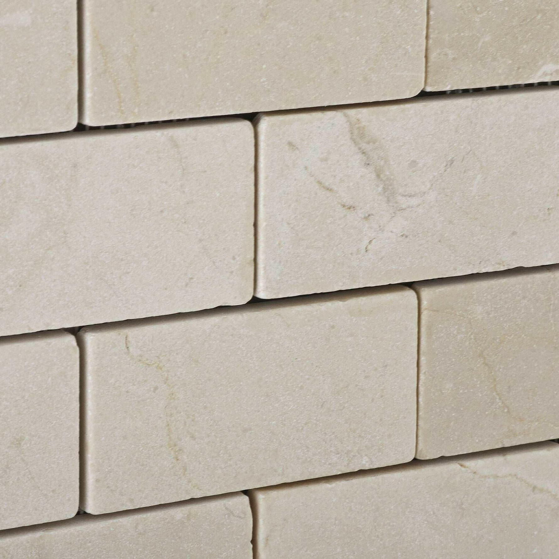 2 X 4 Crema Marfil Marble Tumbled Brick Mosaic Tile-Marble Mosaic-American Tile Depot