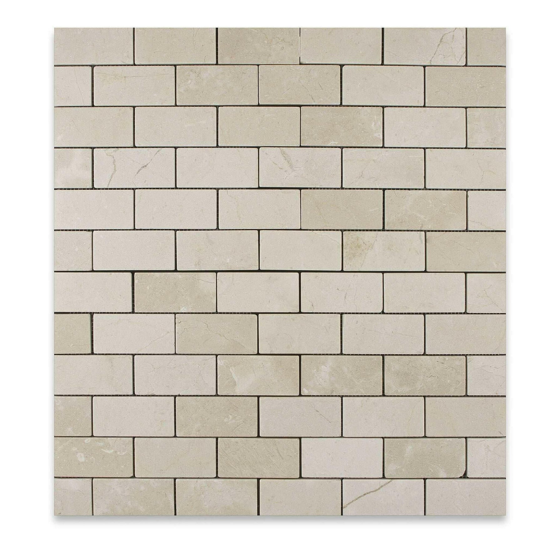 2 X 4 Crema Marfil Marble Tumbled Brick Mosaic Tile-Marble Mosaic-American Tile Depot