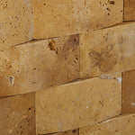 2 X 4 Gold / Yellow Travertine CNC Arched 3-D Brick Mosaic Tile-Travertine Mosaic-American Tile Depot