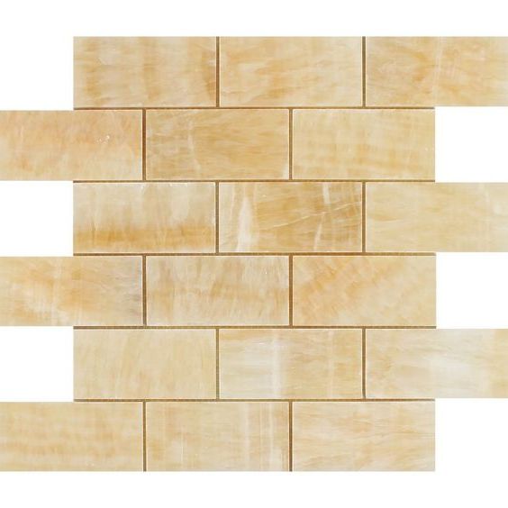 2 X 4 Honey Onyx Polished Brick Mosaic Tile-Onyx Tile-American Tile Depot