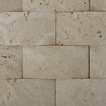 2 X 4 Ivory Travertine CNC Arched 3-D Brick Mosaic Tile-Travertine Mosaic-American Tile Depot