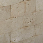 2 X 4 Ivory Travertine CNC Arched 3-D Brick Mosaic Tile-Travertine Mosaic-American Tile Depot