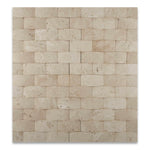 2 X 4 Ivory Travertine CNC Arched 3-D Brick Mosaic Tile-Travertine Mosaic-American Tile Depot