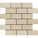 2 X 4 Ivory Travertine Honed Brick Mosaic-Travertine Mosaic-American Tile Depot