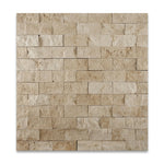 2 X 4 Ivory Travertine Split-Faced Brick Mosaic Tile-Marble Mosaic-American Tile Depot