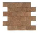 2 X 4 Noce Travertine CNC Arched 3-D Brick Mosaic Tile-Travertine Mosaic-American Tile Depot