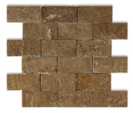 2 X 4 Noce Travertine Split-Faced Brick Mosaic Tile-Marble Mosaic-American Tile Depot