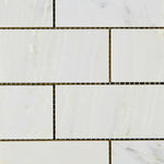 2 X 4 Oriental White / Asian Statuary Marble Polished Brick Mosaic Tile-Marble Mosaic-American Tile Depot