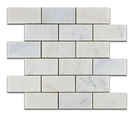 2 X 4 Oriental White / Asian Statuary Marble Polished Brick Mosaic Tile-Marble Mosaic-American Tile Depot