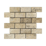 2 X 4 Philadelphia Travertine Tumbled Brick Mosaic Tile-Travertine Mosaic-American Tile Depot