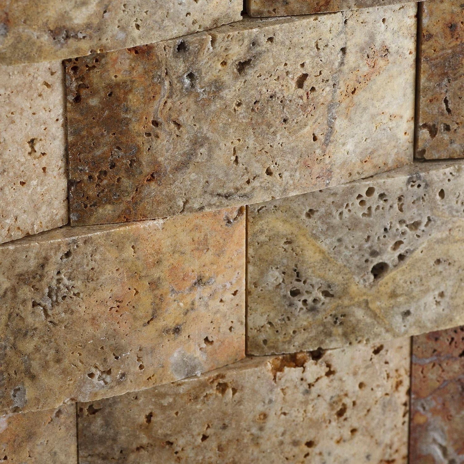 2 X 4 Scabos Travertine Honed CNC Arched 3-D Brick Mosaic Tile-Travertine Mosaic-American Tile Depot