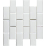 2 X 4 Thassos White Marble Honed & Beveled Brick Mosaic Tile-Marble Mosaic-American Tile Depot