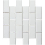 2 X 4 Thassos White Marble Honed & Beveled Brick Mosaic Tile-Marble Mosaic-American Tile Depot