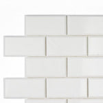 2 X 4 Thassos White Marble Honed & Beveled Brick Mosaic Tile-Marble Mosaic-American Tile Depot