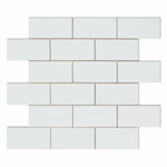 2 X 4 Thassos White Marble Honed Brick Mosaic Tile-Marble Mosaic-American Tile Depot