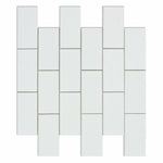 2 X 4 Thassos White Marble Honed Brick Mosaic Tile-Marble Mosaic-American Tile Depot