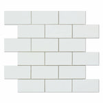 2 X 4 Thassos White Marble Honed Brick Mosaic Tile-Marble Mosaic-American Tile Depot