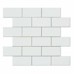 2 X 4 Thassos White Marble Polished Brick Mosaic Tile-Marble Mosaic-American Tile Depot