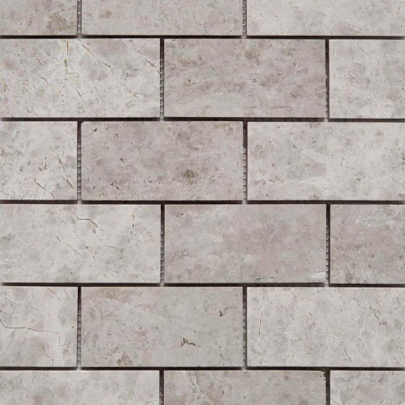 2 X 4 Tundra Gray (Atlantic Gray) Marble Honed Brick Mosaic Tile-Marble Mosaic-American Tile Depot