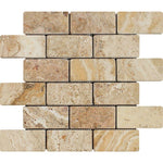 2 X 4 Valencia Travertine Tumbled Mosaic Tile-Travertine Mosaic-American Tile Depot