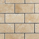 2 X 4 Walnut Travertine Tumbled Brick Mosaic Tile-Travertine Mosaic-American Tile Depot