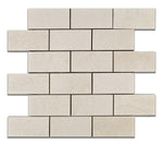 2 X 4 White Pearl / Botticino Marble Polished Brick Mosaic Tile-Marble Mosaic-American Tile Depot